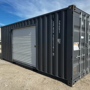 20-foot Shipping Container with Roll-Up Door Grey RAL 7015