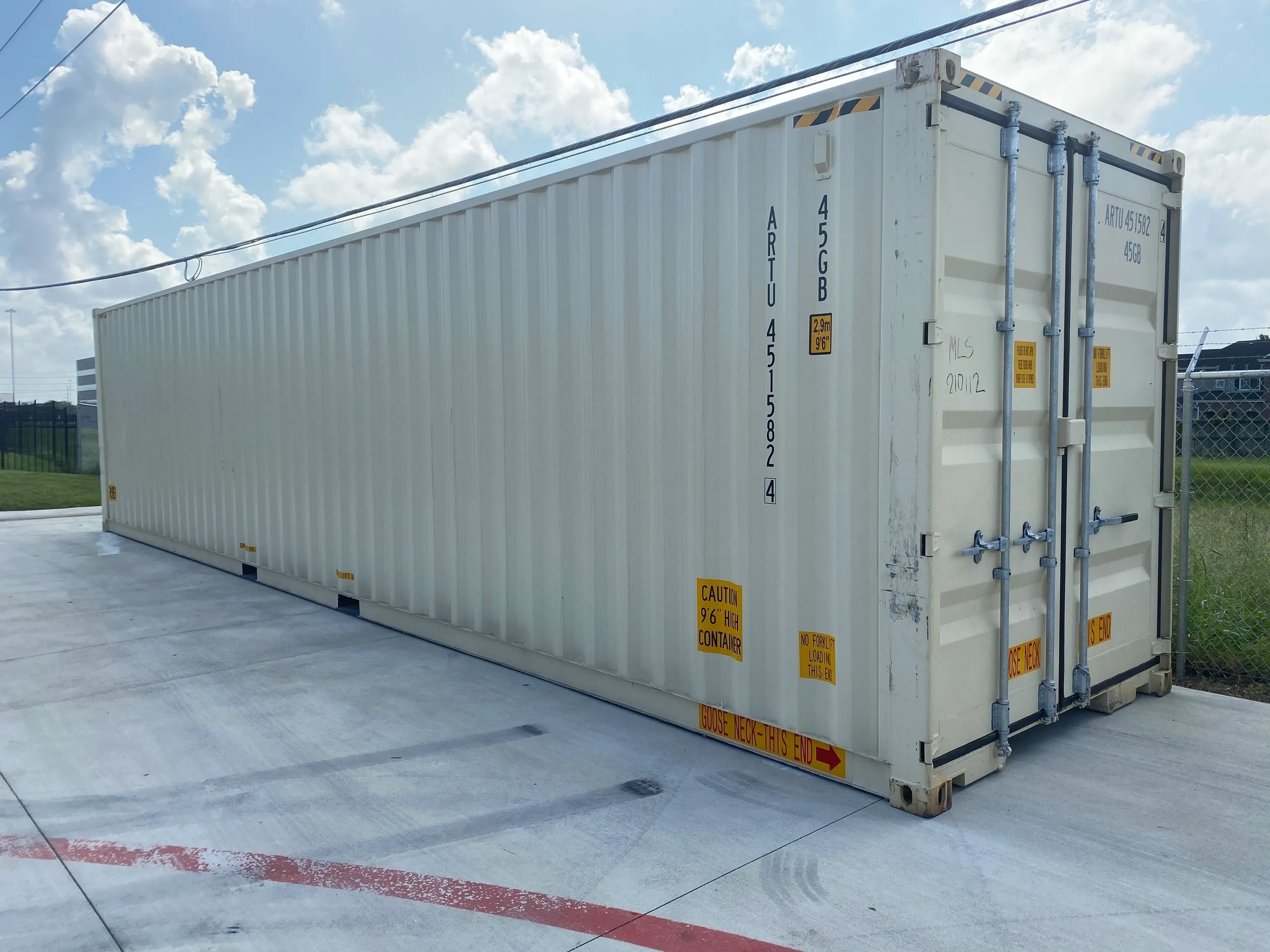 40-foot Double Door Shipping Container, Beige RAL 1015 - Image 3