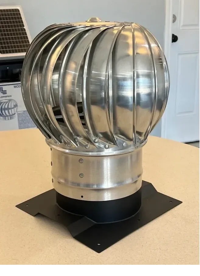 8 inch Whirly Bird with Corrugated Shipping Container Roof Base