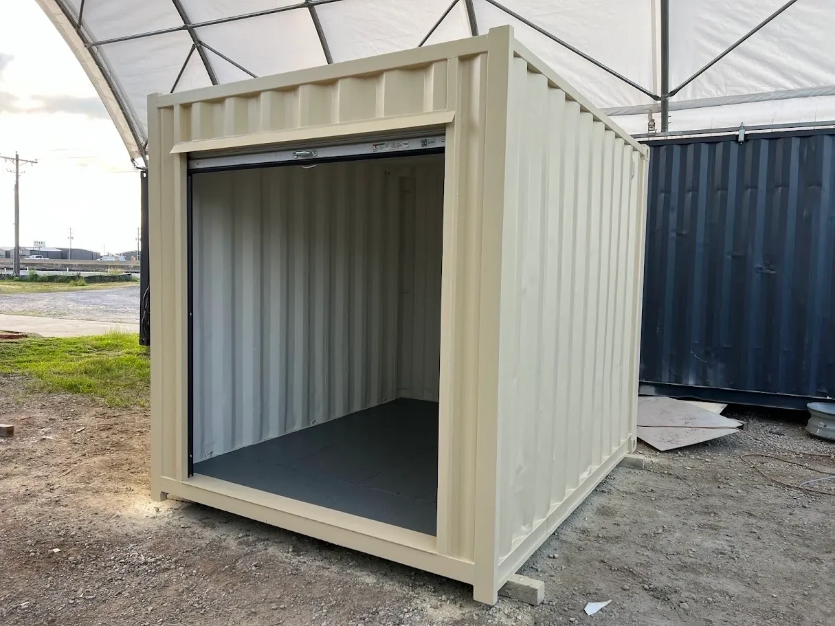 Used 10-foot Refurbished Shipping Container with Roll-Up Door RAL 1015 - Image 4